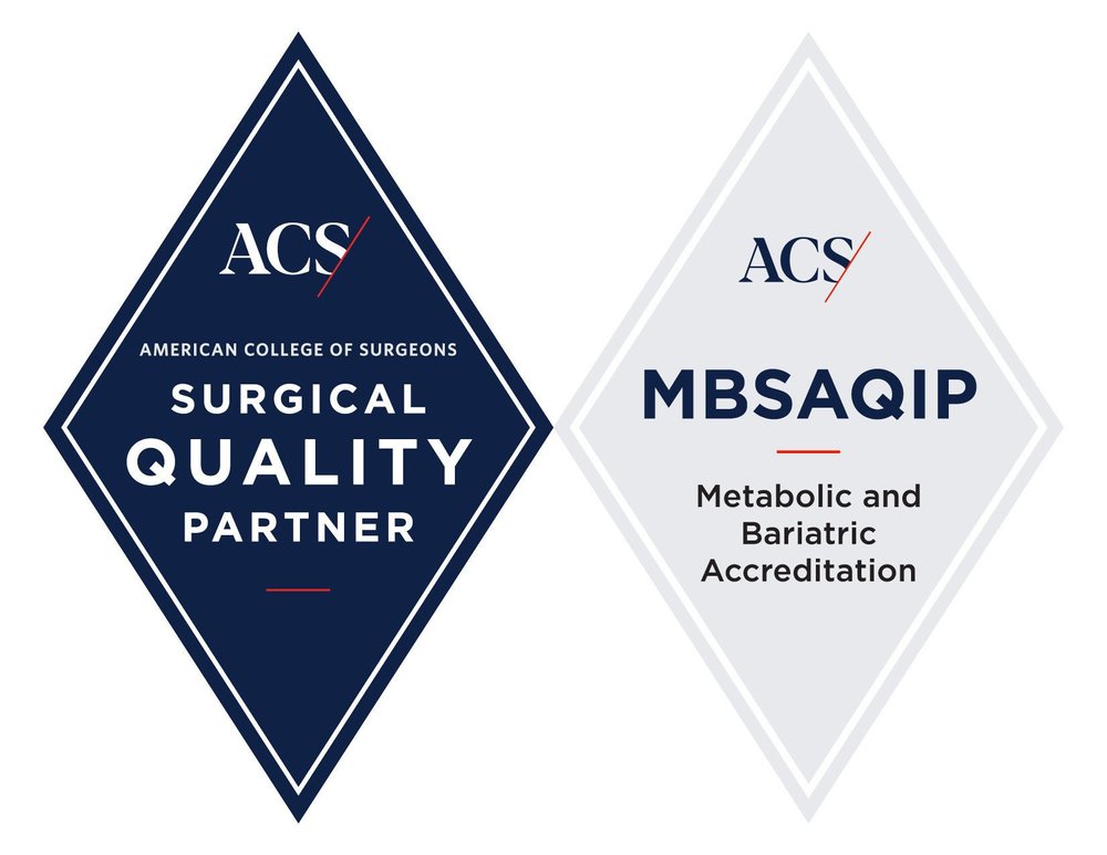 ACS Surgical Quality Partner and MBSAQIP Metabolic and Bariatric Accreditation badges