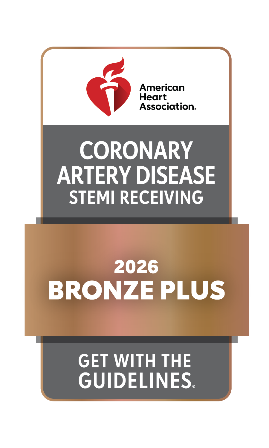 2026 Bronze Plus Coronary Artery Disease STEMI Receiving award badge