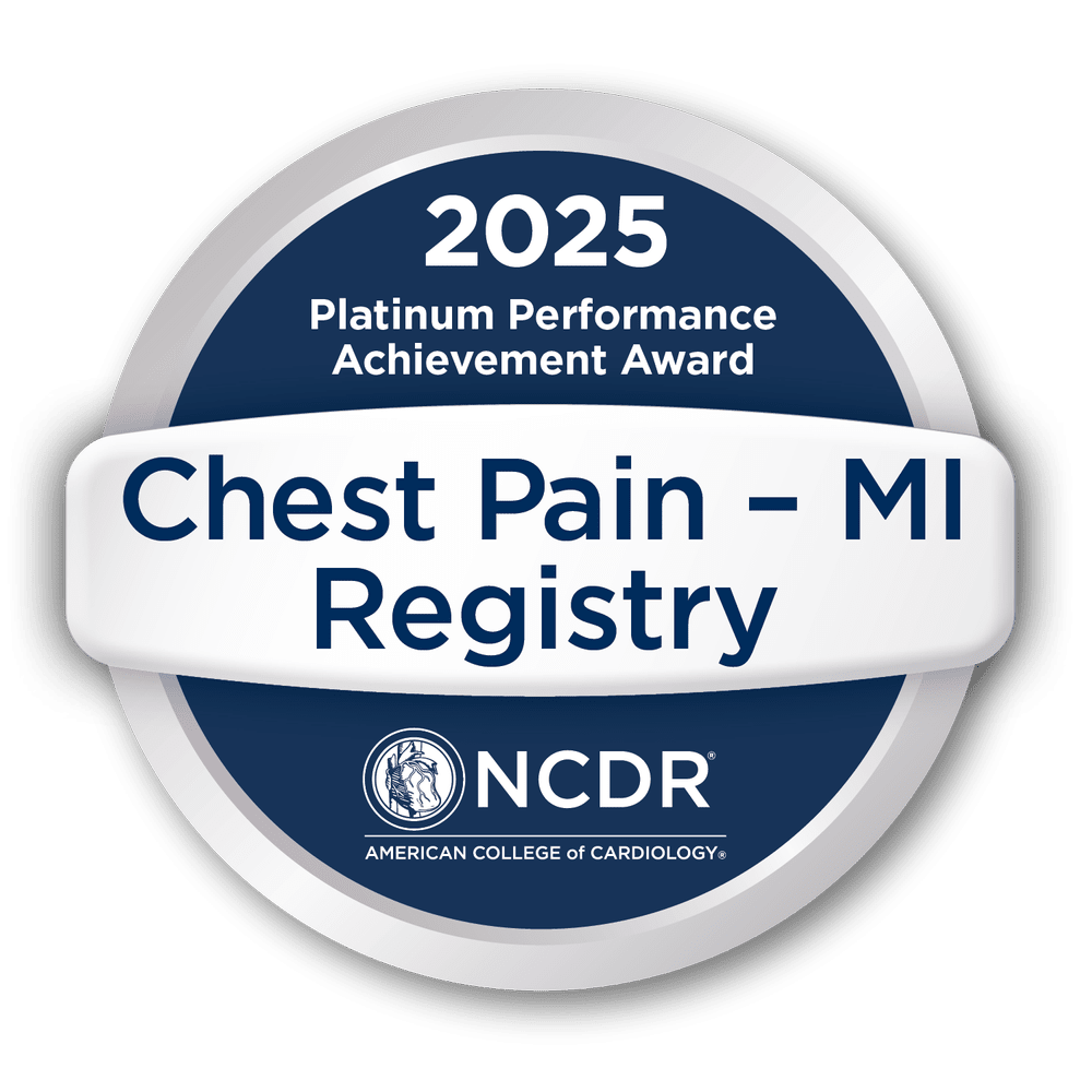 2025 Chest Pain MI Registry platinum performance achievement award badge