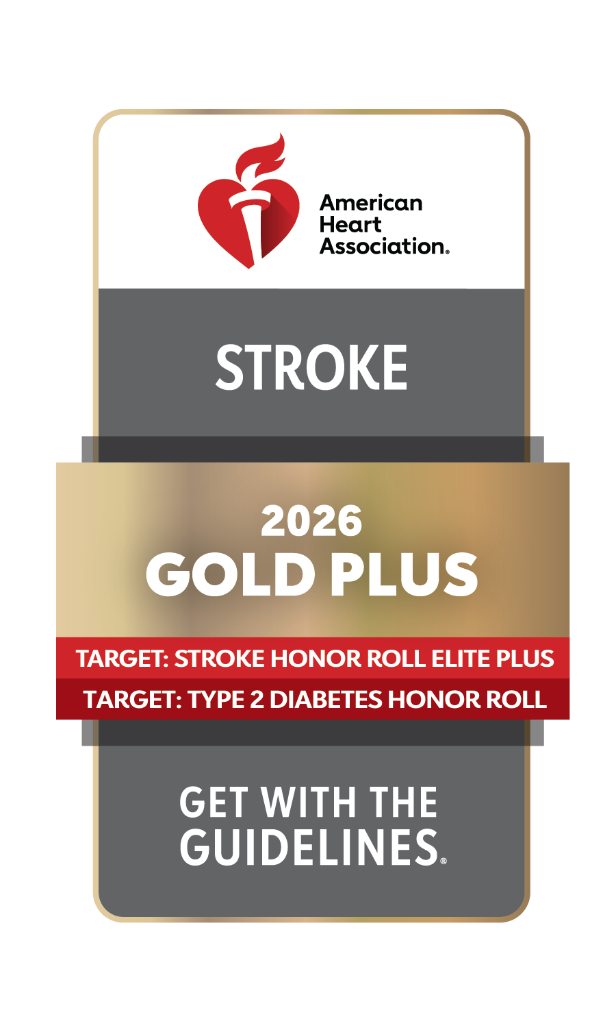 2026 Gold Plus Stroke award badge