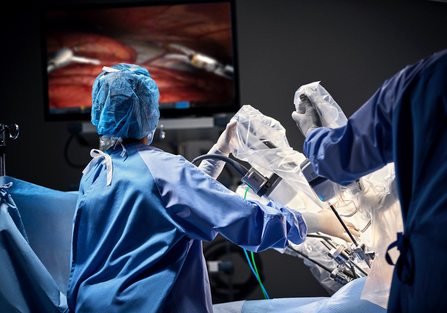 Robotic-assisted surgery in an operating room